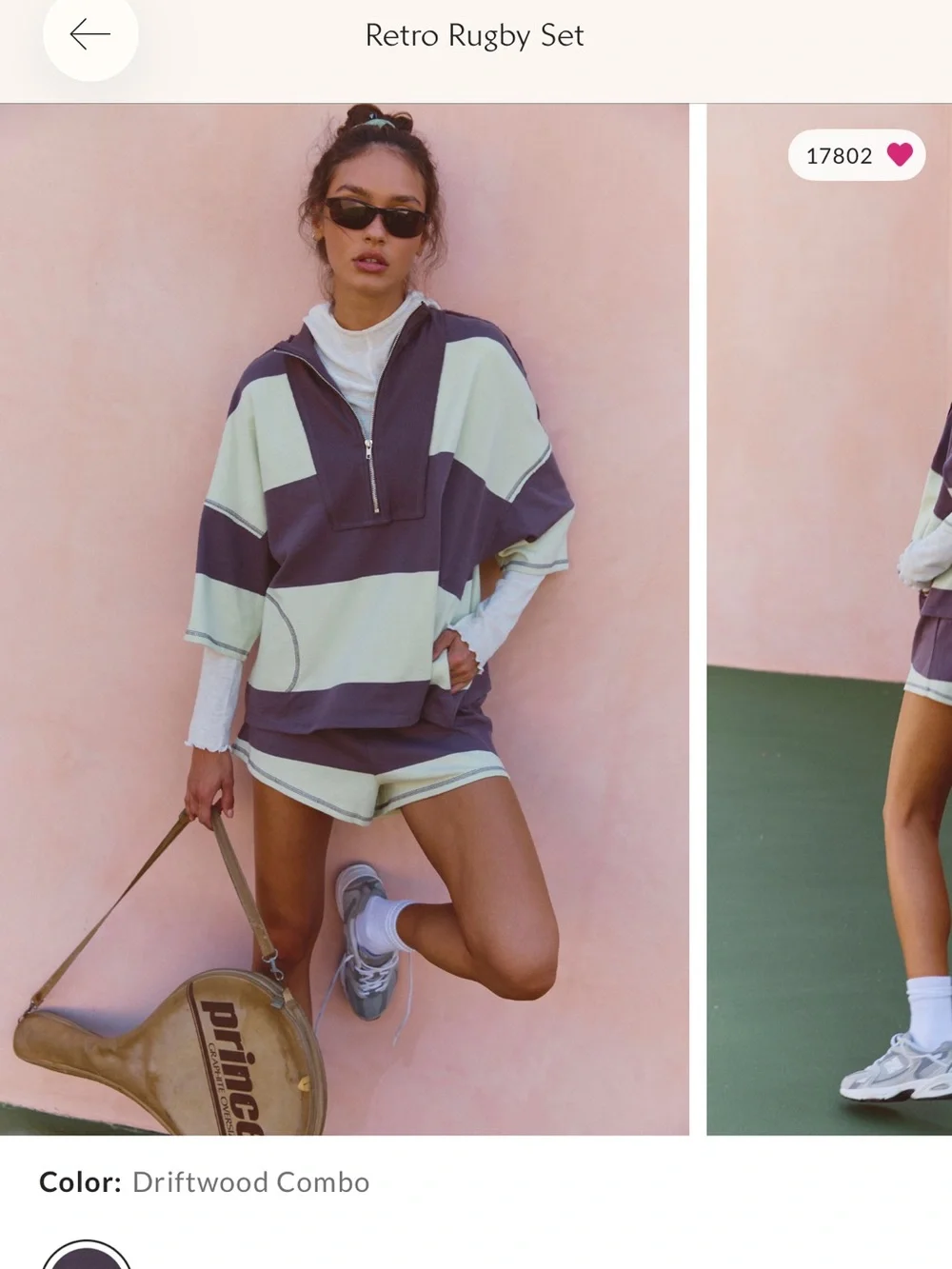 Striped Hoodie and Shorts Set in navy blue and and white